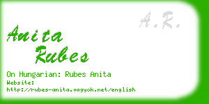 anita rubes business card